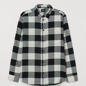 Black white and gray Mens H&M Flannel.